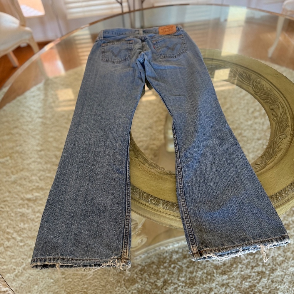 Levis 527 Jeans Mens 30x32 Blue Denim Low Boot Cut Western Rancher Cowboy Grunge - Picture 3 of 14